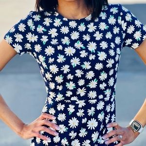 Daisy Print Fitted Dress
